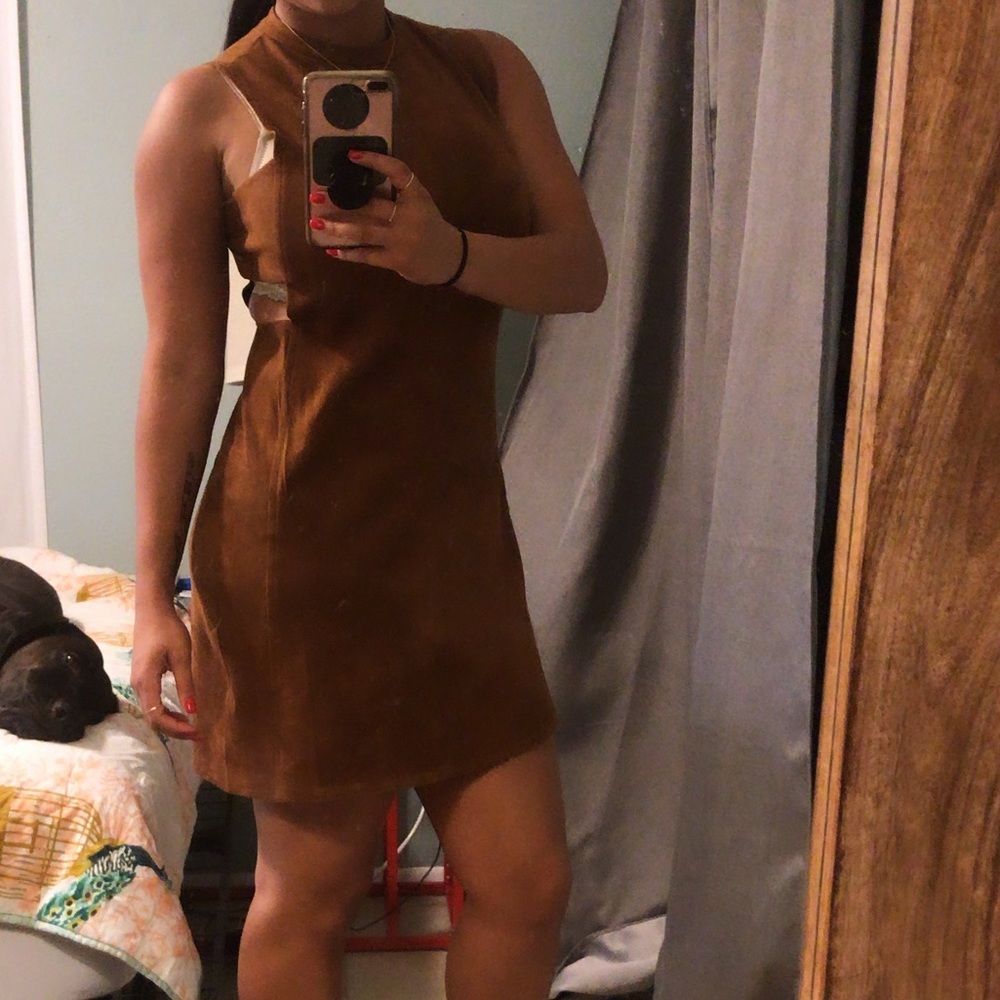 Suede Cut Out Dress